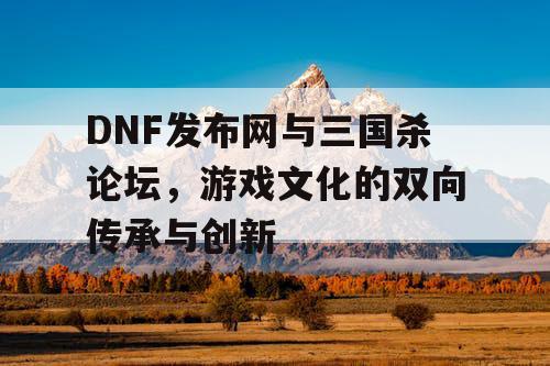 DNF发布网与三国杀论坛，游戏文化的双向传承与创新