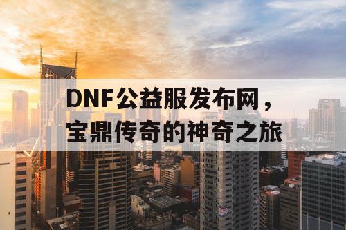 DNF公益服发布网，宝鼎传奇的神奇之旅