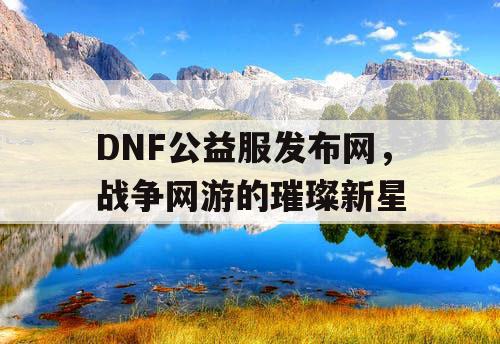 DNF公益服发布网，战争网游的璀璨新星