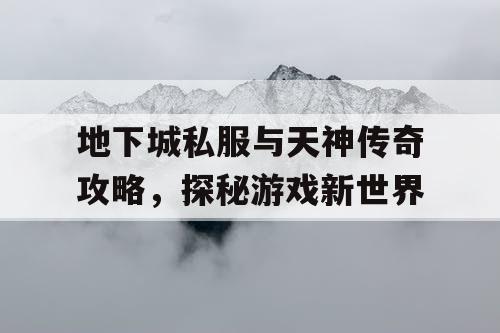 地下城私服与天神传奇攻略，探秘游戏新世界