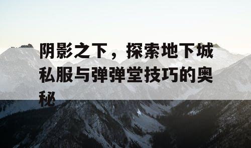 阴影之下，探索地下城私服与弹弹堂技巧的奥秘